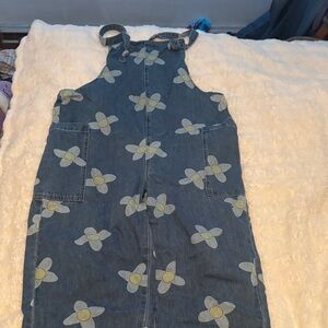 Dangerfield Floral Denim Overalls Aus12